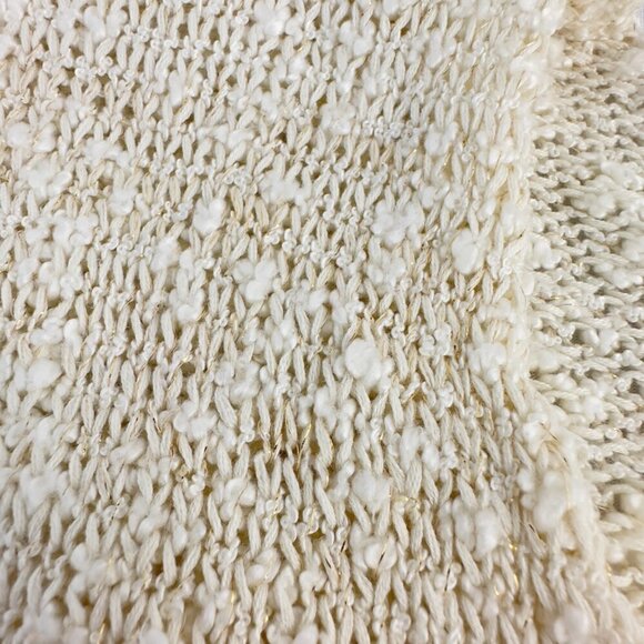 Amuse Society Oversize Boxy Short Sleeve Cream Sweater With Gold Thread (S) - Picture 13 of 16